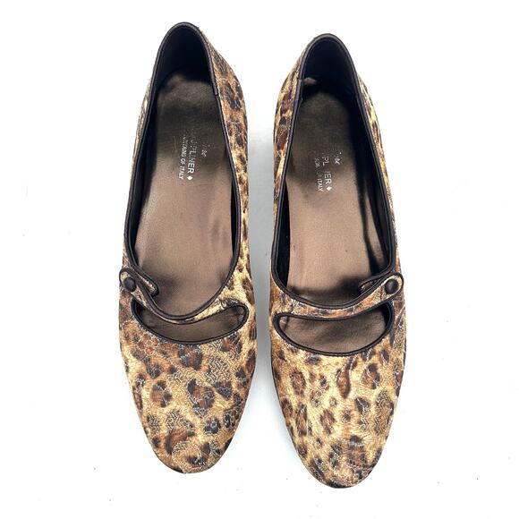 Donald J Pliner Henna Leopard Print Tapestry Mary Jane Ballet Flats Size 9.5 - Picture 4 of 9